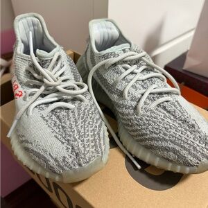 Yeezy Gray and White Sneakers